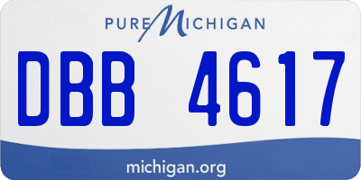 MI license plate DBB4617