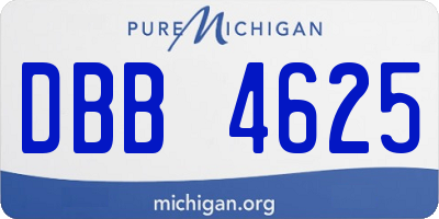 MI license plate DBB4625