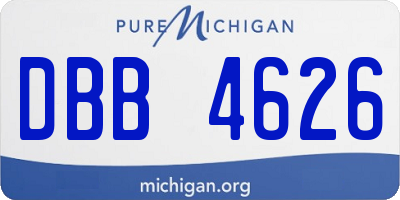MI license plate DBB4626