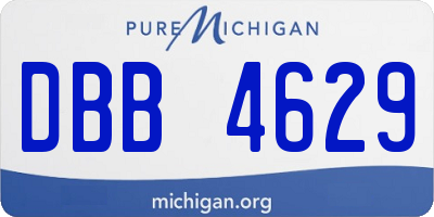 MI license plate DBB4629