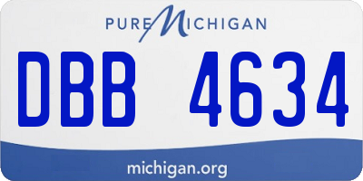 MI license plate DBB4634