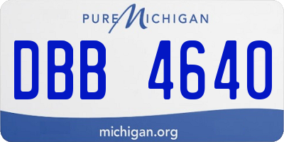 MI license plate DBB4640