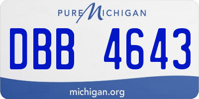 MI license plate DBB4643