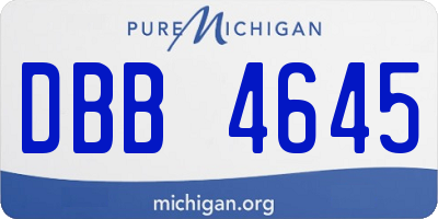 MI license plate DBB4645