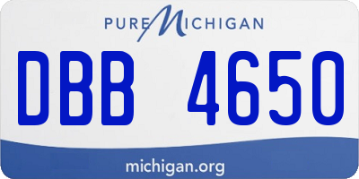 MI license plate DBB4650