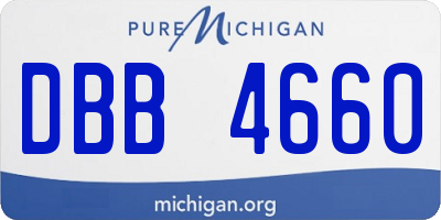 MI license plate DBB4660