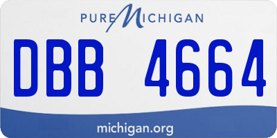 MI license plate DBB4664