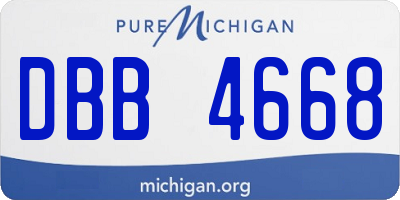 MI license plate DBB4668