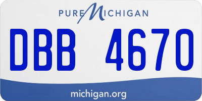 MI license plate DBB4670