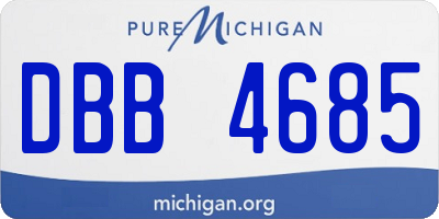 MI license plate DBB4685