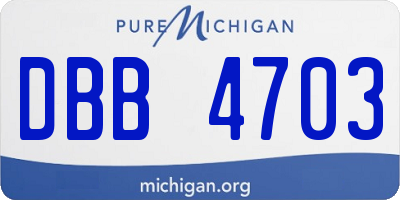 MI license plate DBB4703