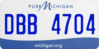 MI license plate DBB4704