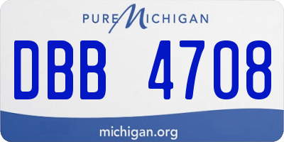 MI license plate DBB4708