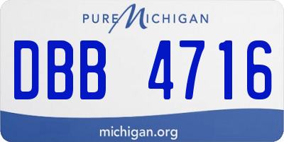 MI license plate DBB4716