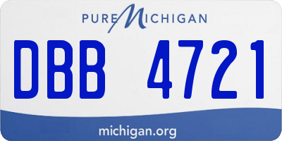 MI license plate DBB4721