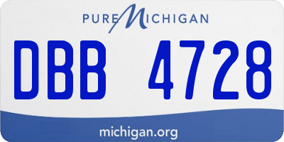 MI license plate DBB4728