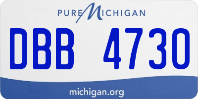 MI license plate DBB4730