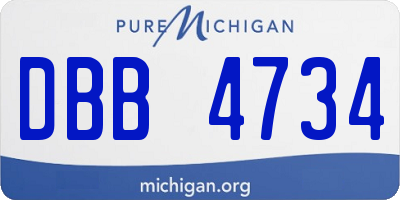 MI license plate DBB4734