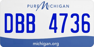 MI license plate DBB4736