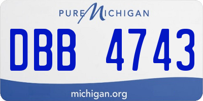 MI license plate DBB4743