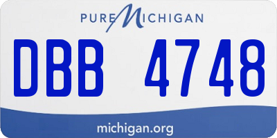 MI license plate DBB4748