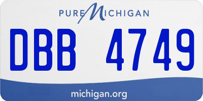 MI license plate DBB4749