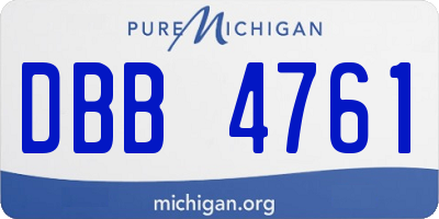 MI license plate DBB4761
