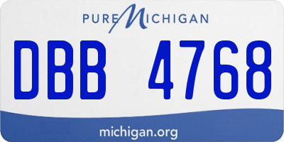 MI license plate DBB4768