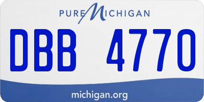 MI license plate DBB4770