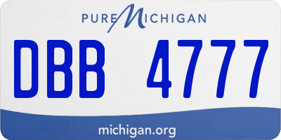 MI license plate DBB4777
