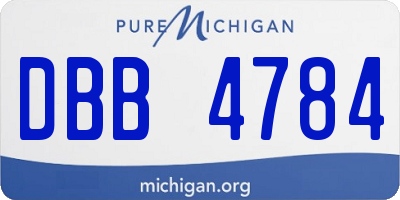 MI license plate DBB4784