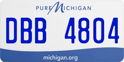 MI license plate DBB4804