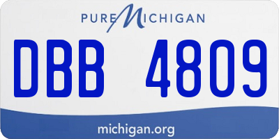 MI license plate DBB4809