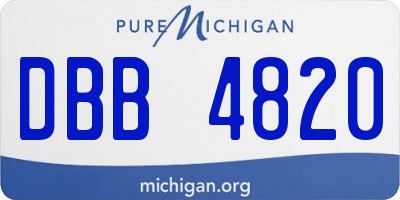MI license plate DBB4820