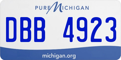 MI license plate DBB4923