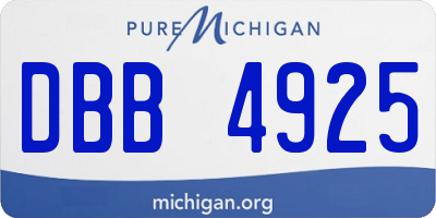 MI license plate DBB4925