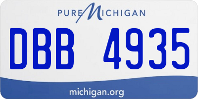 MI license plate DBB4935
