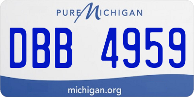 MI license plate DBB4959
