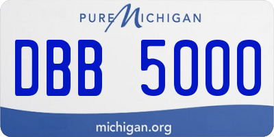 MI license plate DBB5000