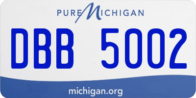 MI license plate DBB5002