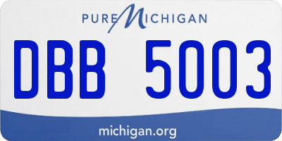 MI license plate DBB5003