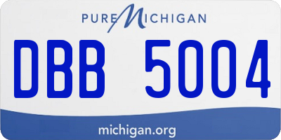 MI license plate DBB5004
