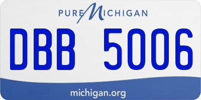 MI license plate DBB5006
