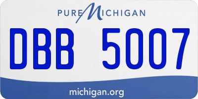 MI license plate DBB5007