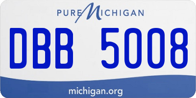 MI license plate DBB5008