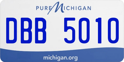 MI license plate DBB5010