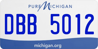 MI license plate DBB5012