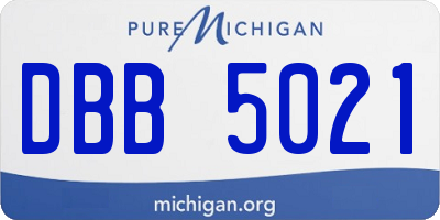 MI license plate DBB5021