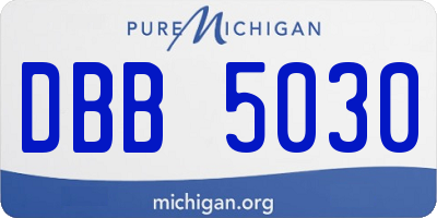 MI license plate DBB5030