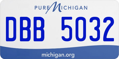 MI license plate DBB5032